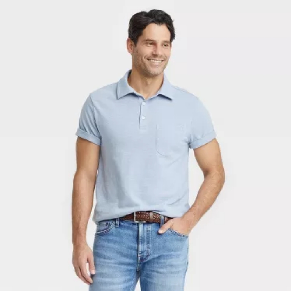 01 Men's Short Sleeve Collared Polo Shirt - Goodfellow & Co